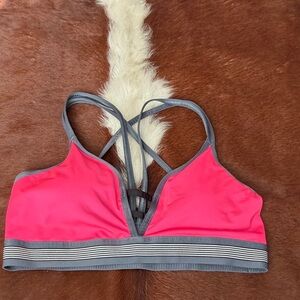 VSX Pink and Gray Crossback Sports Bra